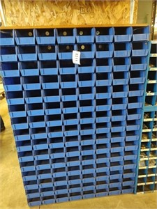120 blue plastic storage bins