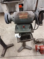 Dayton double end bench grinder on stand