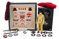 ISRAELI MILITARY FIGURE / BERETS & INSIGNIA LOT