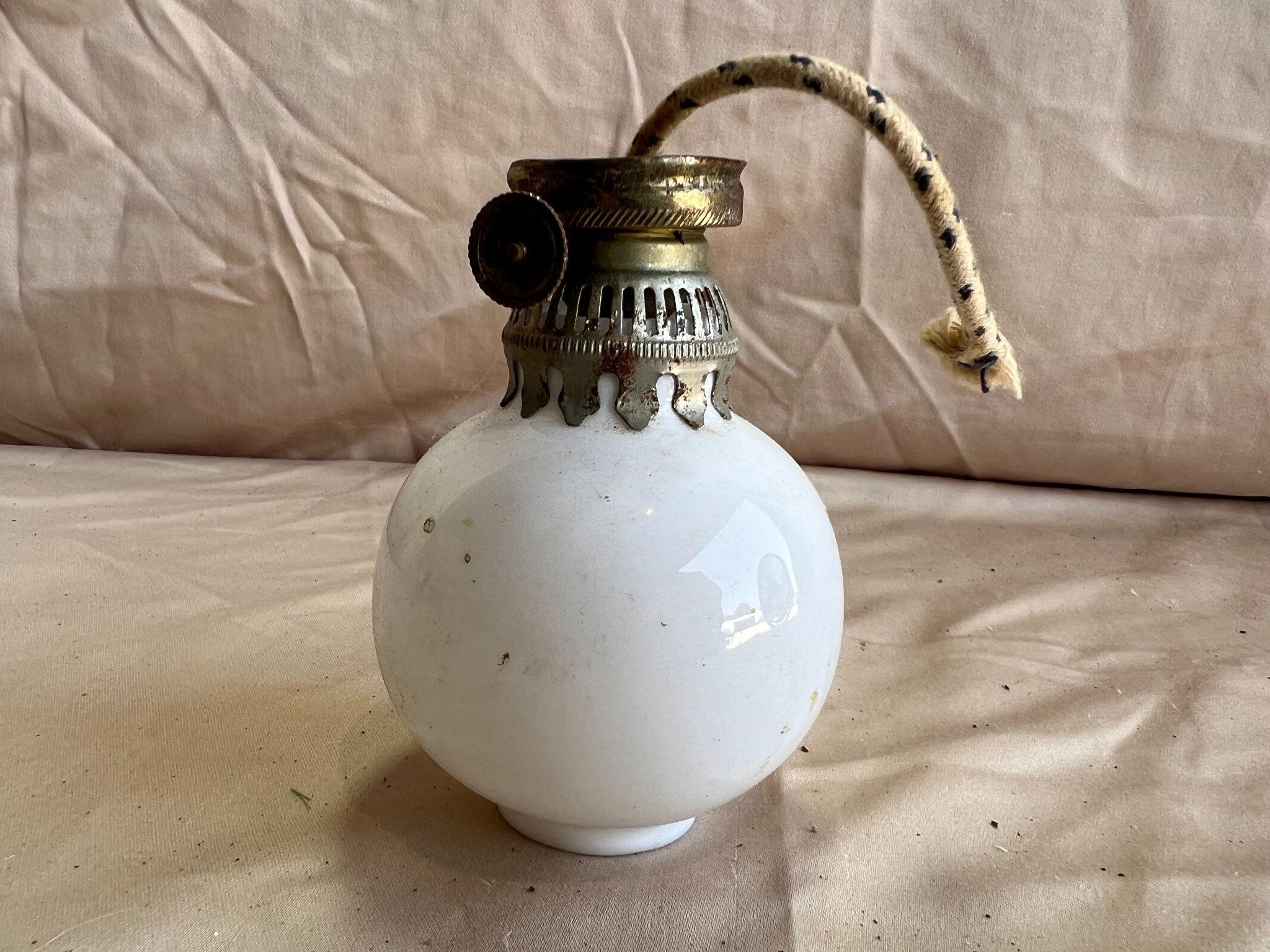 Milk Glass Oil Lamp Top