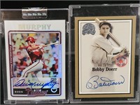 2- Autographed Baseball Cards:  Bobby Doerr w/ COA