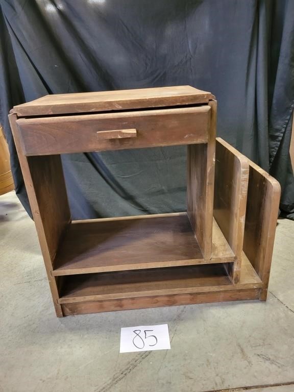 Vintage Wooden Side Table/Magazine Rack 24"x11"x23