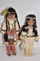 Two Cathay Native American Children Dolls