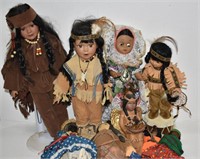 Lot of Native American Dolls, Figure, Music Box