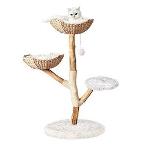 Injollylives Modern Cat Tree Tower, Wooden Cat Tow