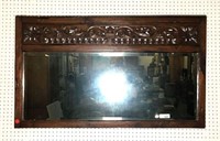 Beveled Mirror in Wood Carved Frame