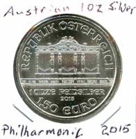Austrian 1 oz Silver Philharmonic - 2015