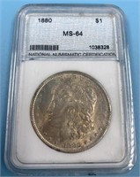 1880 Morgan silver dollar MS64 by NNC       (33)