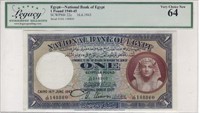 Egypt1pounds16.6.1943,Nixon Sig.Legacy 64 PPQ.EG2c