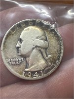 1941 S silver quarter