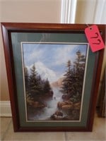3 PICTURES & 1 OLD WOOD FRAME