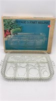 Vintage 5 Part Relish One Tray Crystal 0751
