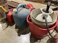 Gas cans buckets sprayer