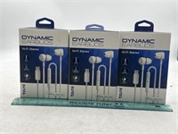 NEW Lot of 3- Dynamic Earbuds IPhone Plug