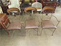 3 Metal Footed Arm Chairs
