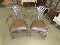 2 Metal Arm Chairs