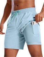 O596 CRZ YOGA Mens 2 in 1 Running Shorts