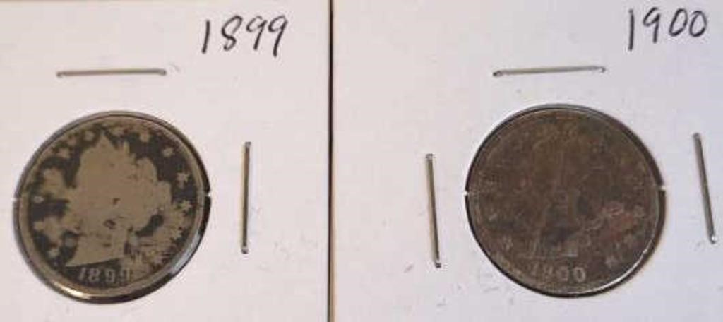 1899 & 1900 Liberty " V " Nickels