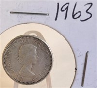 1963 Elizabeth II Canadian Silver Dime