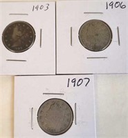1903 & 1906 & 1907 Liberty " V " Nickels