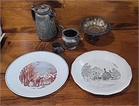 Rogers Sterling Cup, Collector Plates, Silverplate