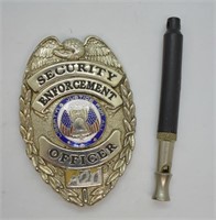 Security Enforcement Officer Badge & Whistle