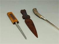 Letter opener, wood, square handle