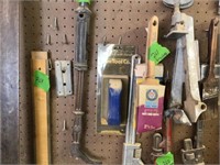 Assorted paint brushes & clamps