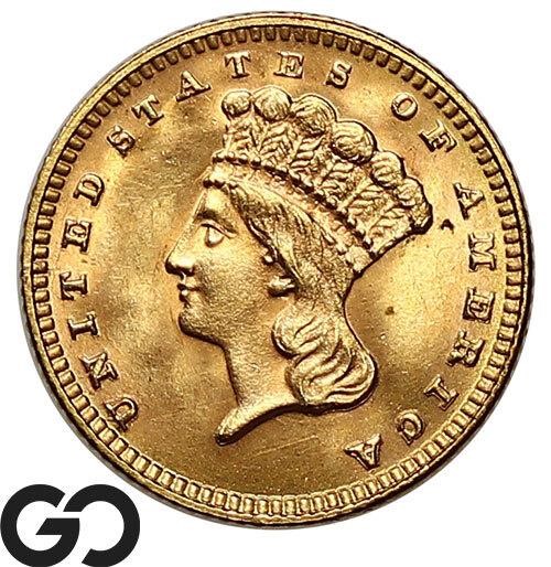1889 $1 Gold Indian Princess, Nice Gem BU Blazer