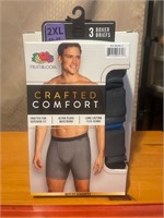 New Fruit of the Loom men’s 3 pack boxer brief 2XL