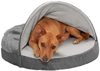FURHAVEN PET DOG BED MEMORY FOAM ROUND SIZE 26"