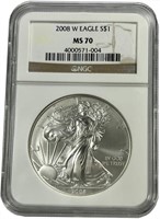 2008-W 1oz American Silver Eagle NGC MS70