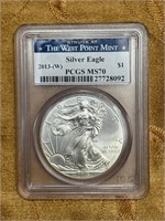 2013-W PCGS MS70 $1 SILVER EAGLE