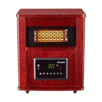 New NOMA Wood Cabinet Infared Space Heater w/Remot