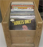 Vintage Wood Album Shipping Crate With Albums