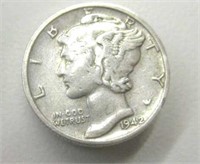 1942 Mercury Silver Dime Button Cover