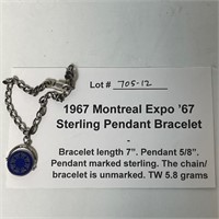 1967 Sterling Montreal Expo Souvenir Bracelet 5.8g