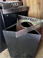 Metal  triangle trash cans with lids (30” & 36”)