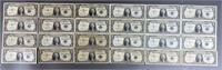 24pc 1957 Series $1.00 Silver Certificate Notes