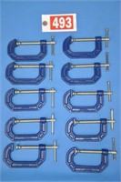 Set of (10) IRWIN 2" C-clamps