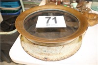 12" Round Brass Screw on Glass Cover, Cast Iron