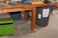 Wooden work table, 9'x 3'x 35"H