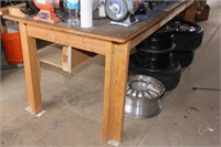 Wooden work table 8'x 40.5"x 35"H