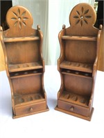 Vintage Wood Smoking Pipe Racks