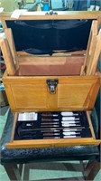 wooden rifle sighting/cleaning box 10x13x6 with