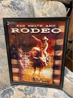 18” x22” Red White and Rodeo picture ( no glass )