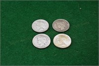 (4) Peace Silver Dollars 1922,23