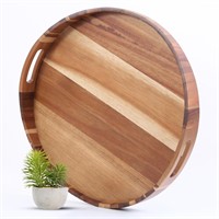 Big Round Wood Serving Tray | Large 20INCH | Smoot