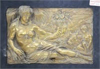 19TH C. FRENCH BRONZE PLAQUE OF HARVEST GODDESS