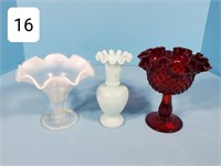 Lot of (3) Art Glass Vases